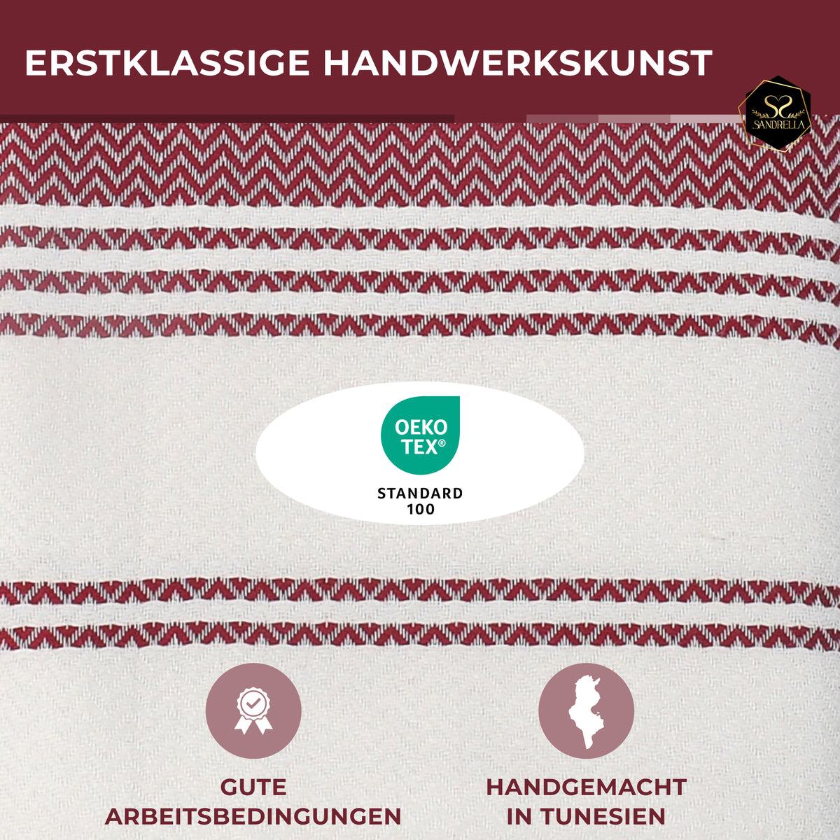 Edelstück Hamamtuch 100 x 200 cm | dunkelrot