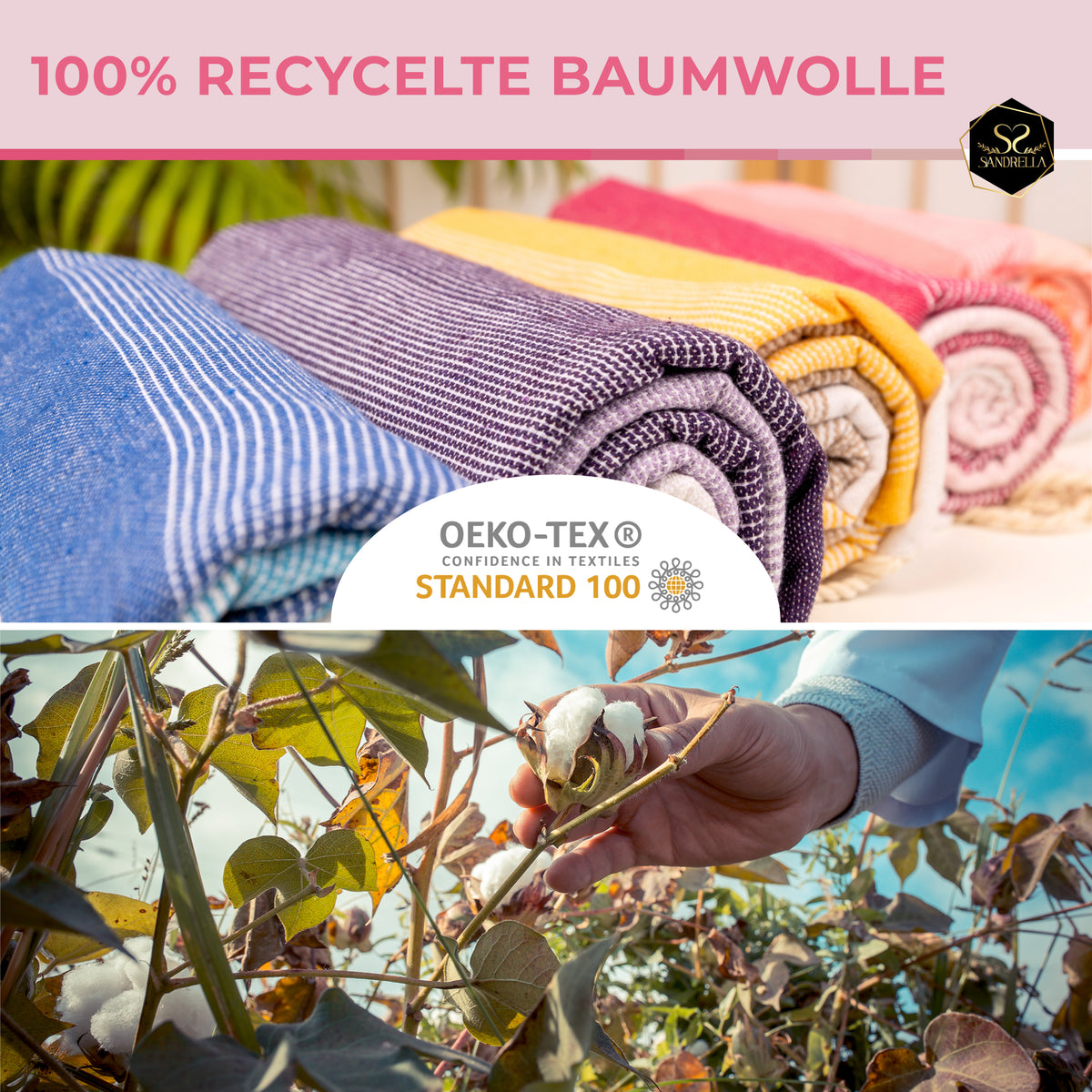 Farbenliebe Hamamtuch 100 x 200 cm I rosa