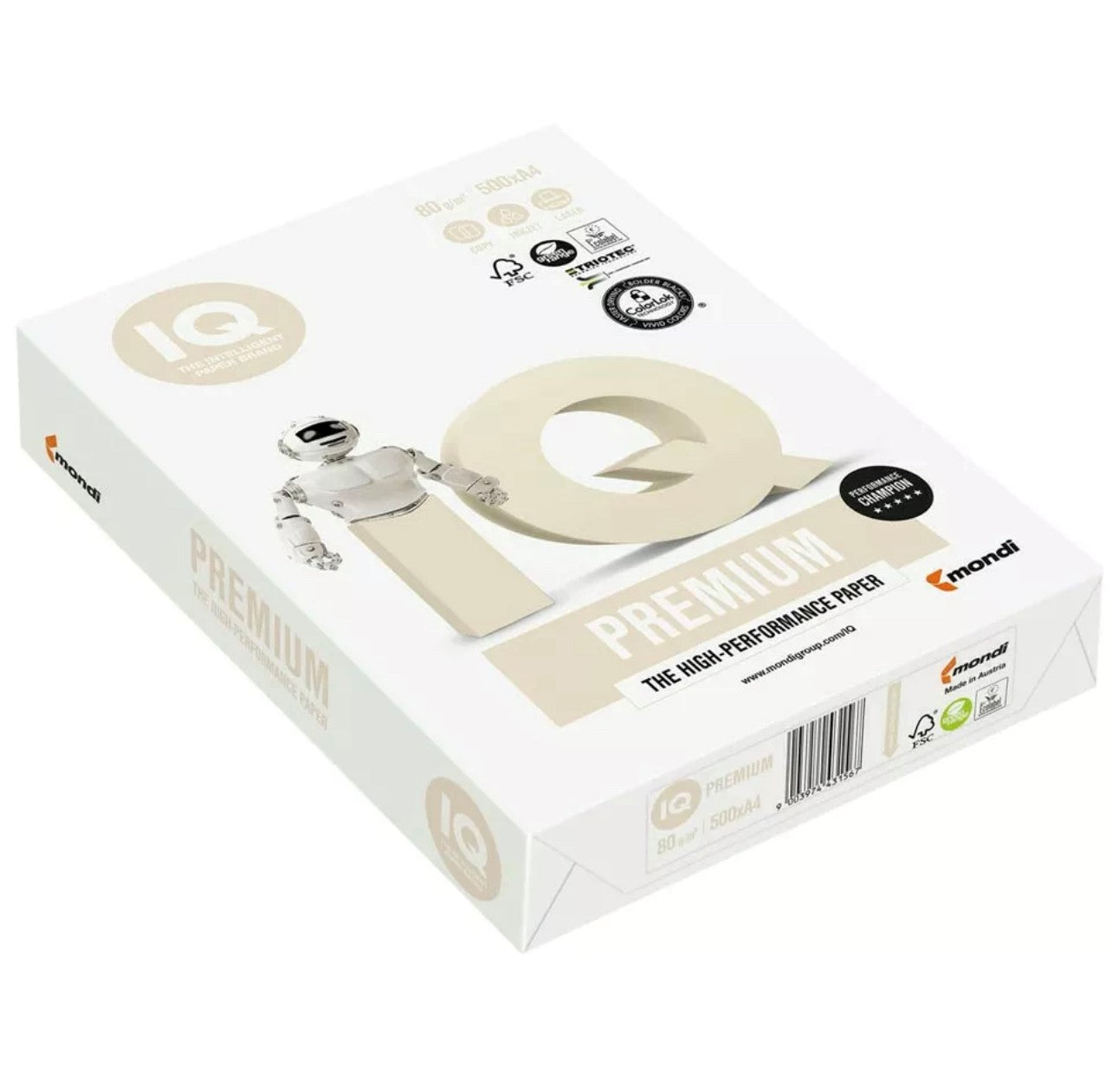 2500 Blatt Kopier-/ Druckerpapier 80 g/m² Mondi IQ Premium DIN A4 Markenpapier