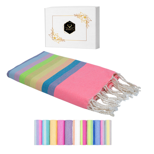 Farbenliebe Hamamtuch 100 x 200 cm I pink gestreift