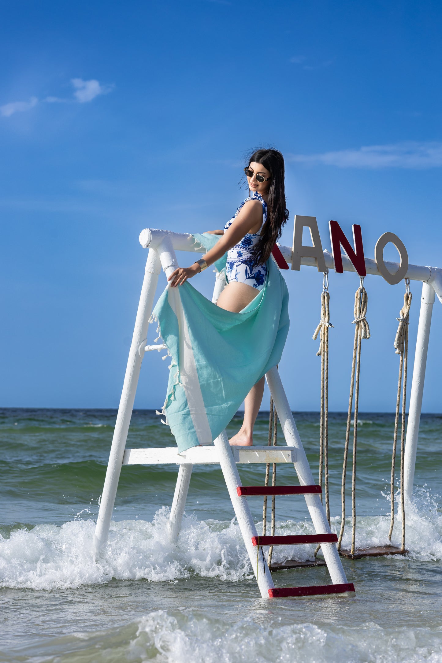 Herzstück Hamamtuch 100 x 200 cm I türkis