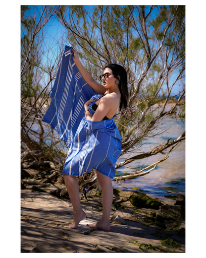 Atempause Hamamtuch 100 x 200 cm I marineblau