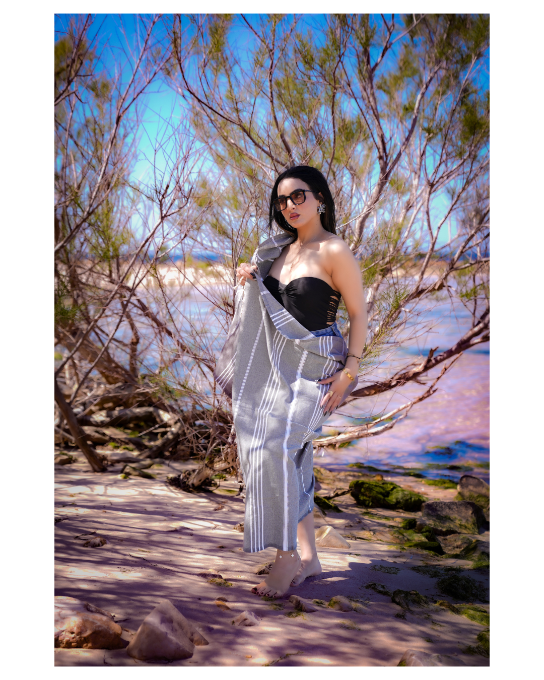 Atempause Hamamtuch 100 x 200 cm I grau