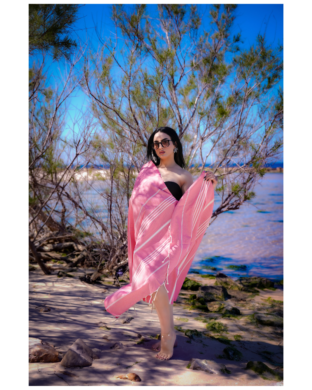 Atempause Hamamtuch 100 x 200 cm I lachs-rosa