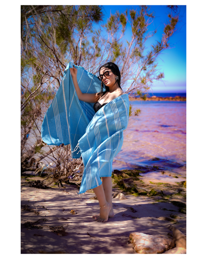 Atempause Hamamtuch 100 x 200 cm I blau