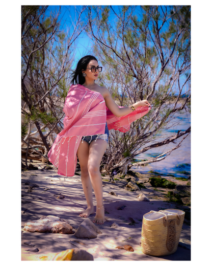 Atempause Hamamtuch 100 x 200 cm I lachs-rosa