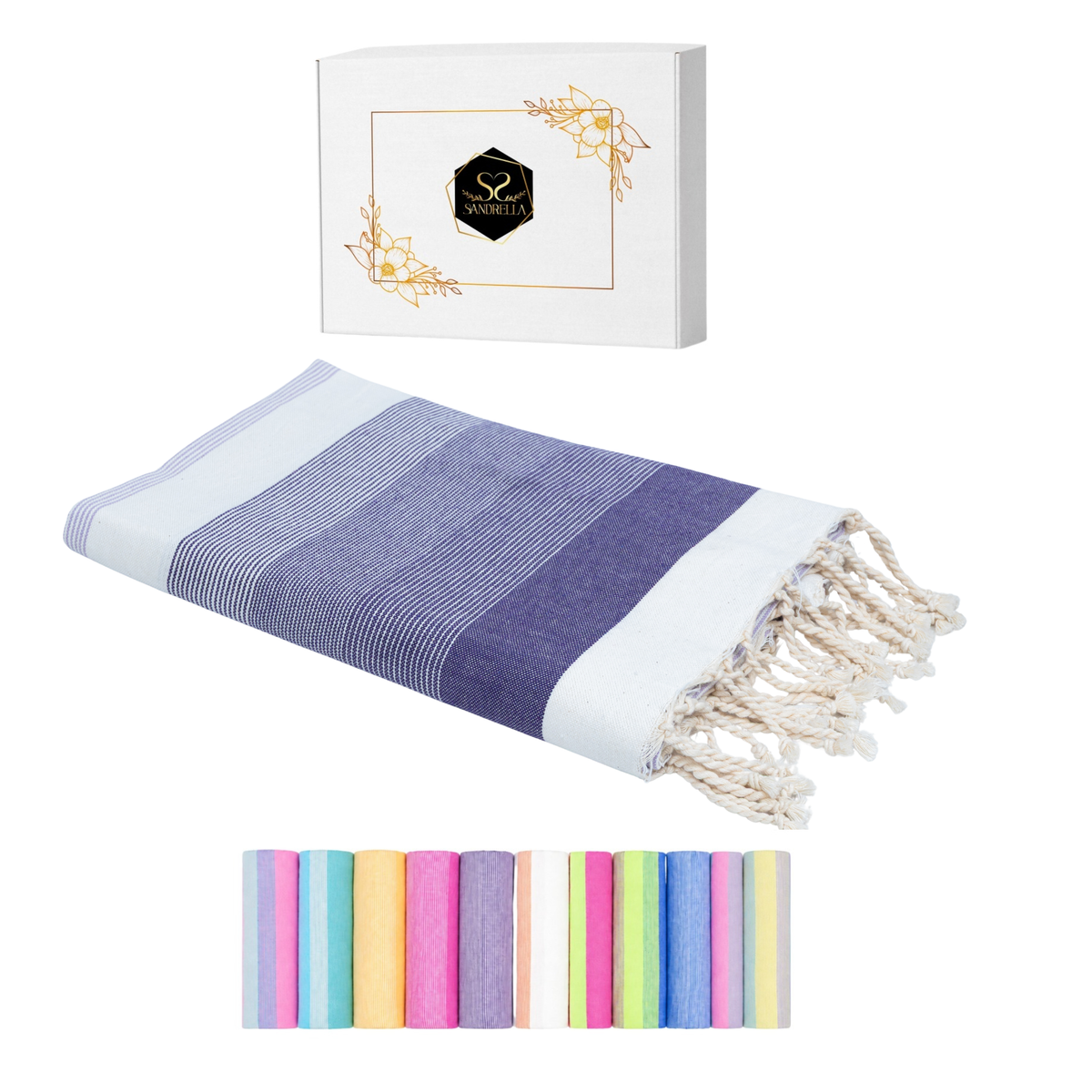 Farbenliebe Hamamtuch 100 x 200 cm I lila