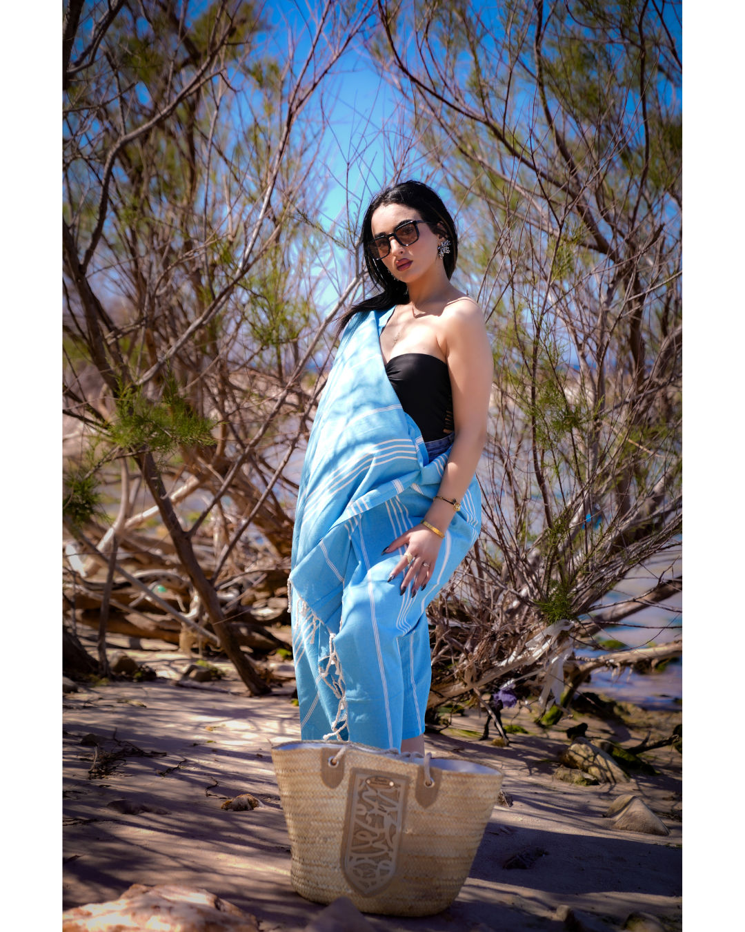Atempause Hamamtuch 100 x 200 cm I blau