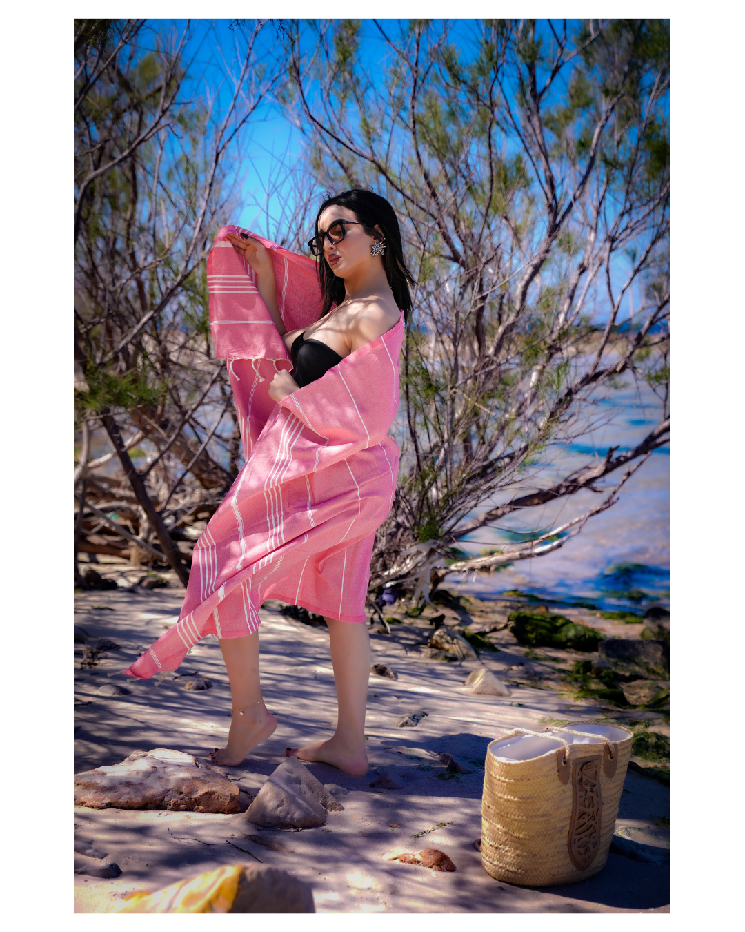 Atempause Hamamtuch 100 x 200 cm I lachs-rosa