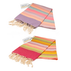 Doppelpack Hamamtuch 100 x 200 cm I rot gestreift / lila gestreift