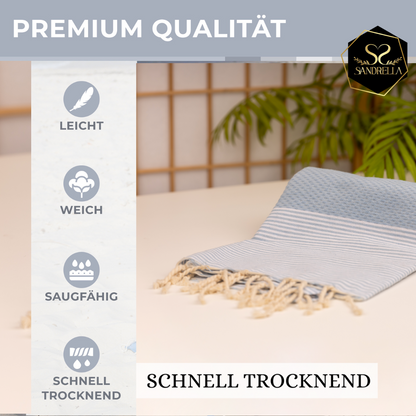 Farbenliebe Hamamtuch 90 x 170 cm I hellblau