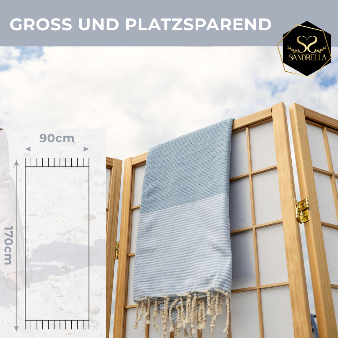 Farbenliebe Hamamtuch 90 x 170 cm I hellblau