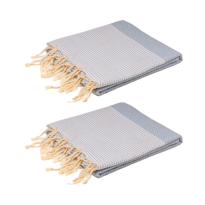 Doppelpack Hamamtuch 90 x 170 cm I hellblau