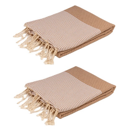 Doppelpack Hamamtuch 90 x 170 cm I beige