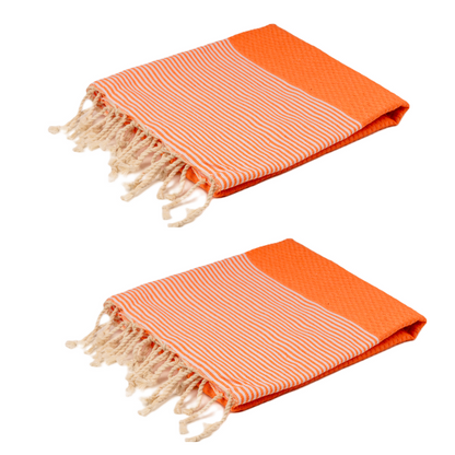 Doppelpack Hamamtuch 90x170 I orange