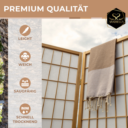 Doppelpack Hamamtuch 90 x 170 cm I beige