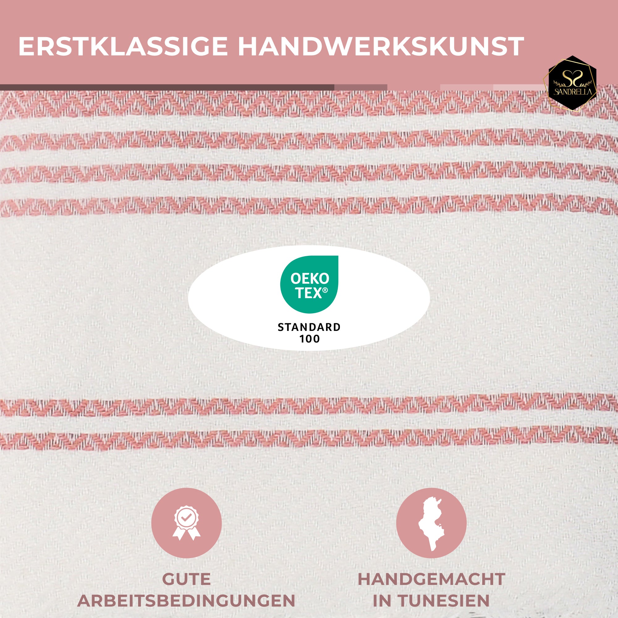 Doppelpack Hamamtuch 100 x 200 cm I dunkelgrau & altrosa