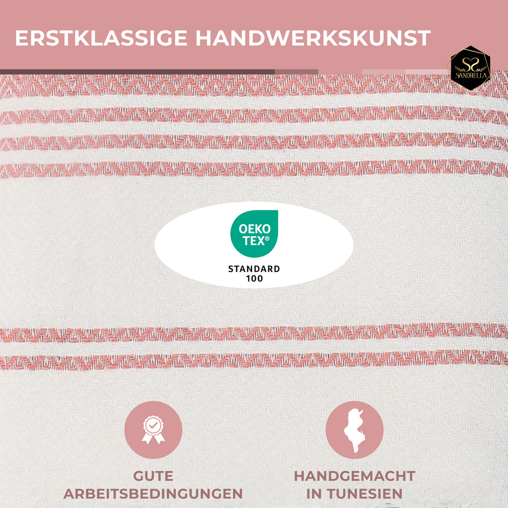 Doppelpack Hamamtuch 100 x 200 cm I 2x altrosa