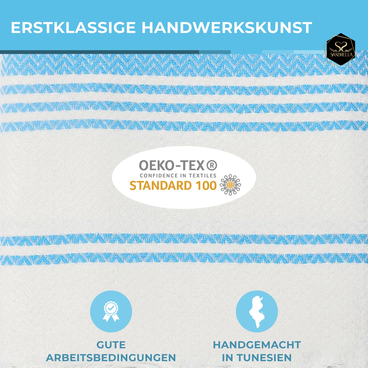 Edelstück Hamamtuch 100 x 200 cm | blau