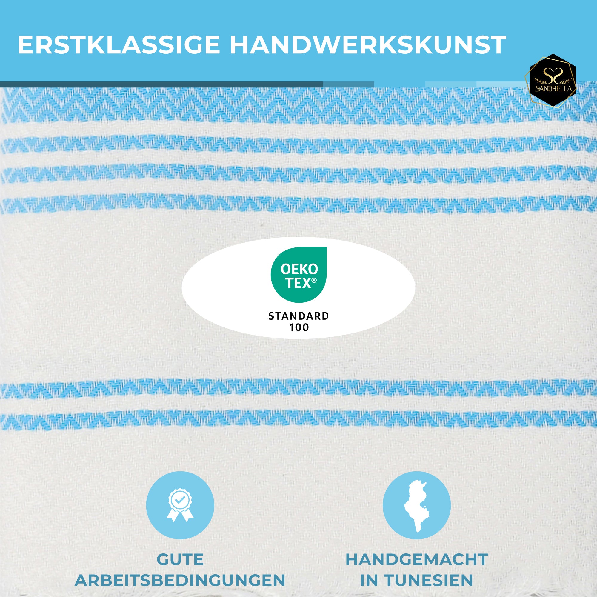 Doppelpack Hamamtuch 100 x 200 cm I blau & rot