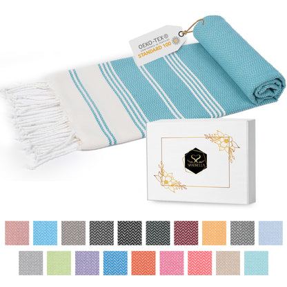 Edelstück Hamamtuch 100 x 200 cm | blau - grün