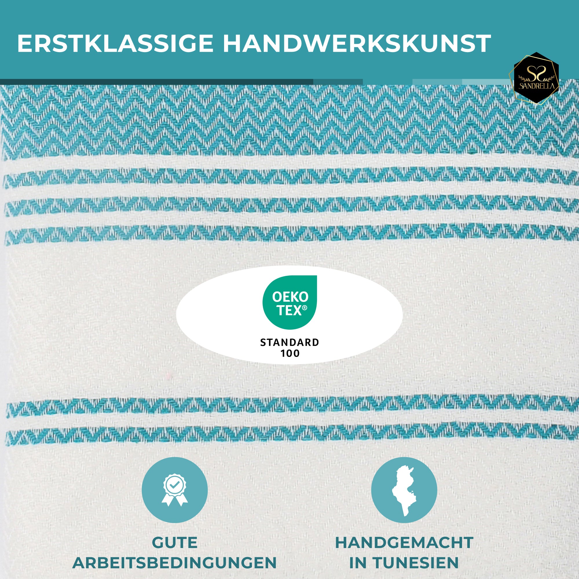 Doppelpack Hamamtuch 100 x 200 cm I blaugrün & altrosa