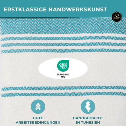 Doppelpack Hamamtuch 100 x 200 cm I blaugrün & grau