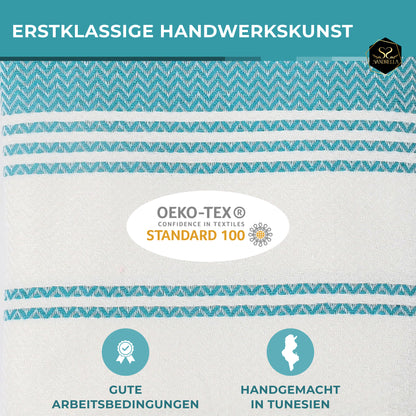 Edelstück Hamamtuch 100 x 200 cm | blau - grün