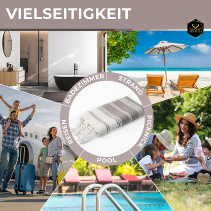 Edelstück Hamamtuch 100 x 200 cm | braun