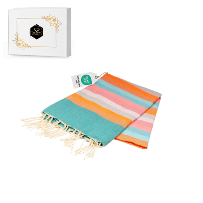 Farbenliebe Hamamtuch 100 x 200 cm I rosa / orange