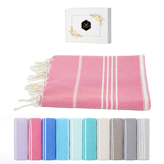 Atempause Hamamtuch 100 x 200 cm I lachs-rosa