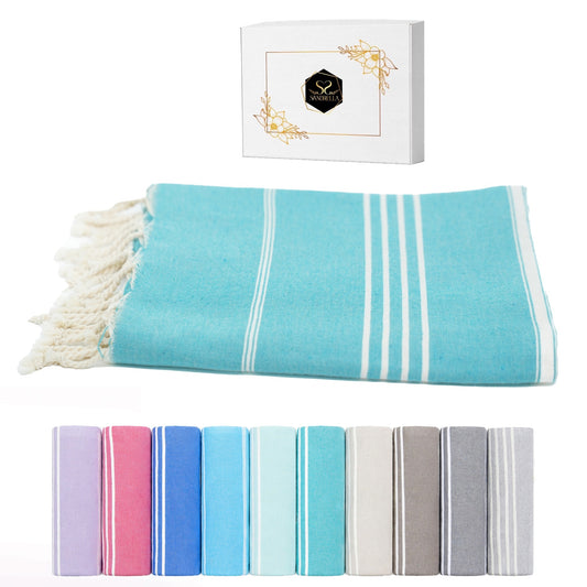 Atempause Hamamtuch 100 x 200 cm I blau-grün