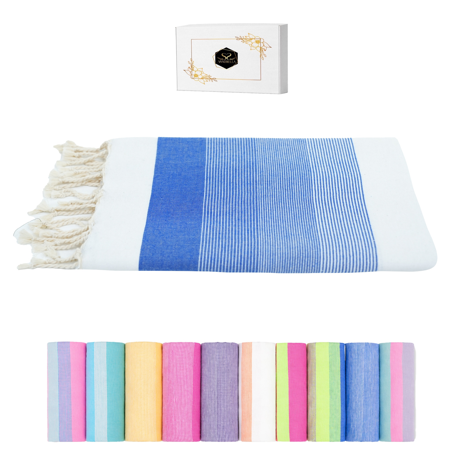 Farbenliebe Hamamtuch 100 x 200 cm I blau