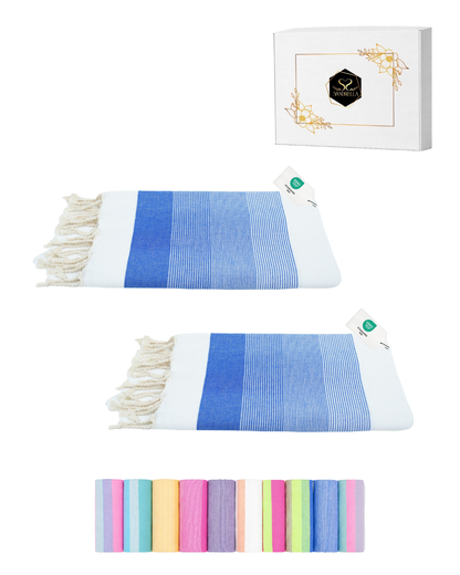 Vorteils-Set - Hamamtuch 100 x 200 cm I blau Verlauf