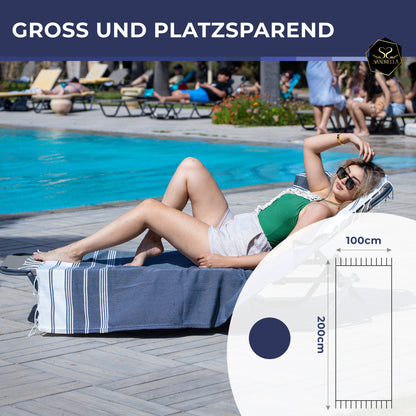 Edelstück Hamamtuch 100 x 200 cm | dunkelblau