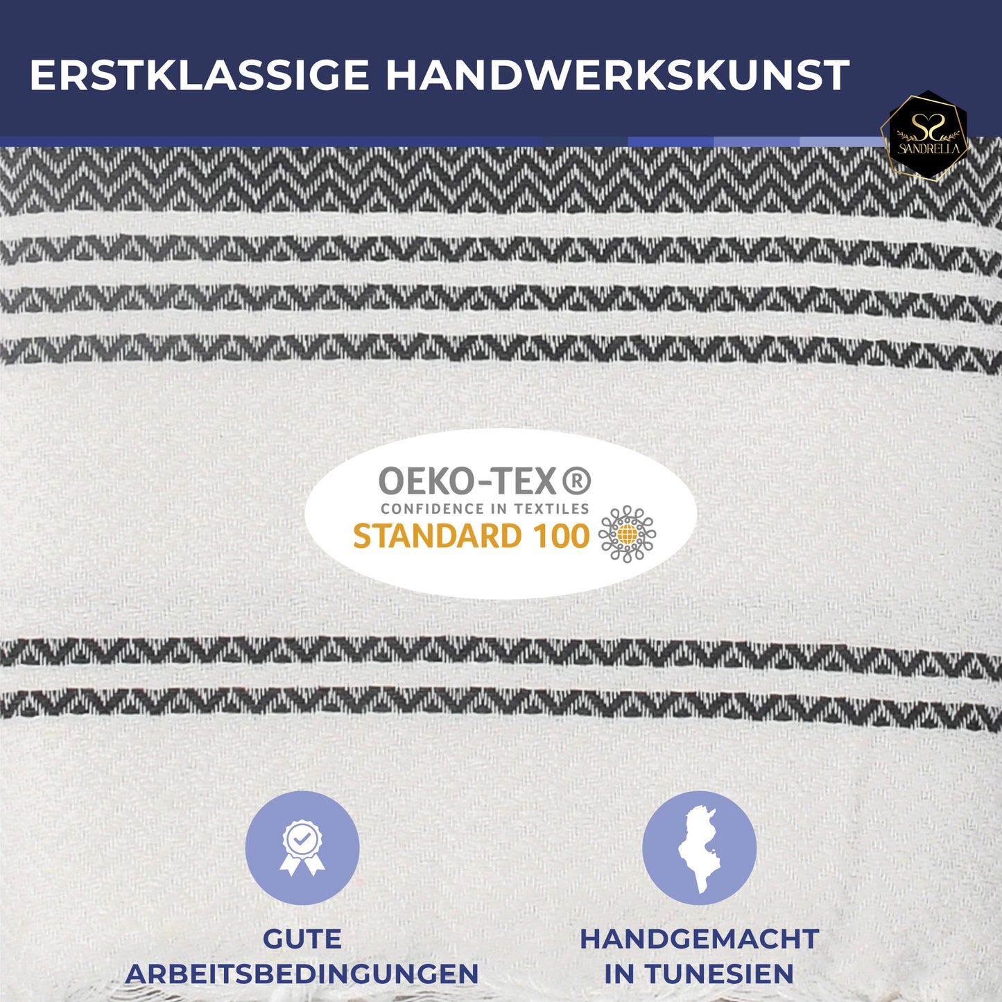 Edelstück Hamamtuch 100 x 200 cm | dunkelblau