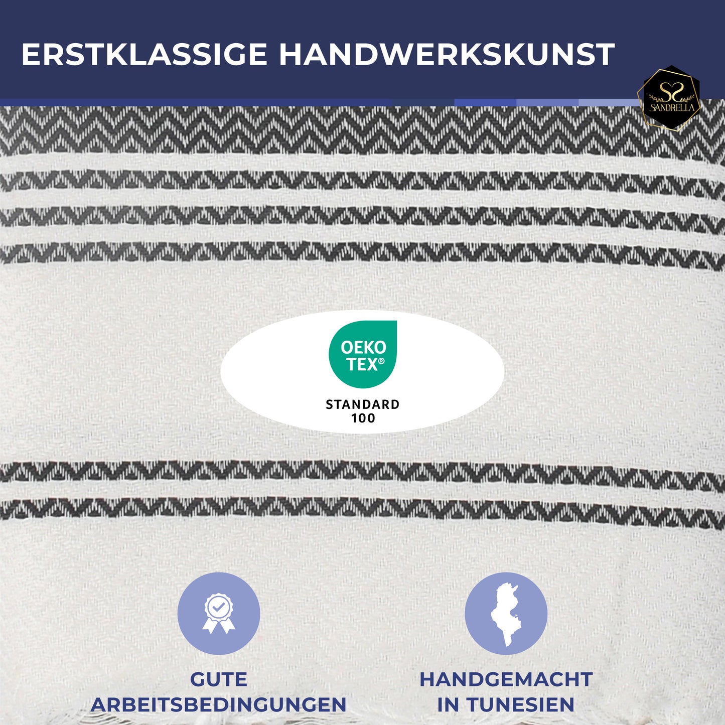 Edelstück Hamamtuch 100 x 200 cm | dunkelblau