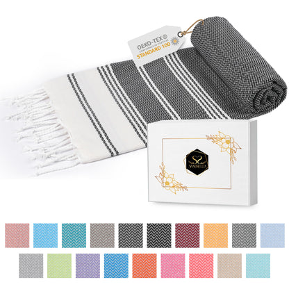 Edelstück Hamamtuch 100 x 200 cm | dunkelgrau