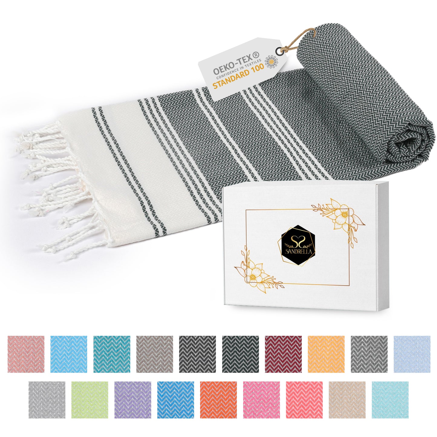 Edelstück Hamamtuch 100 x 200 cm | dunkelgrün