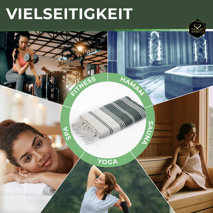 Edelstück Hamamtuch 100 x 200 cm | dunkelgrün