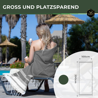 Edelstück Hamamtuch 100 x 200 cm | dunkelgrün