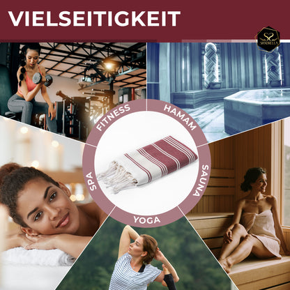 Edelstück Hamamtuch 100 x 200 cm | dunkelrot