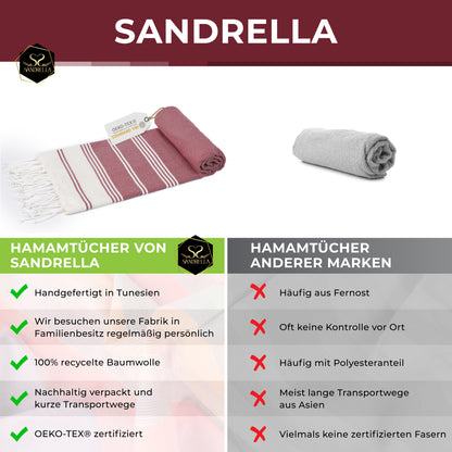 Edelstück Hamamtuch 100 x 200 cm | dunkelrot