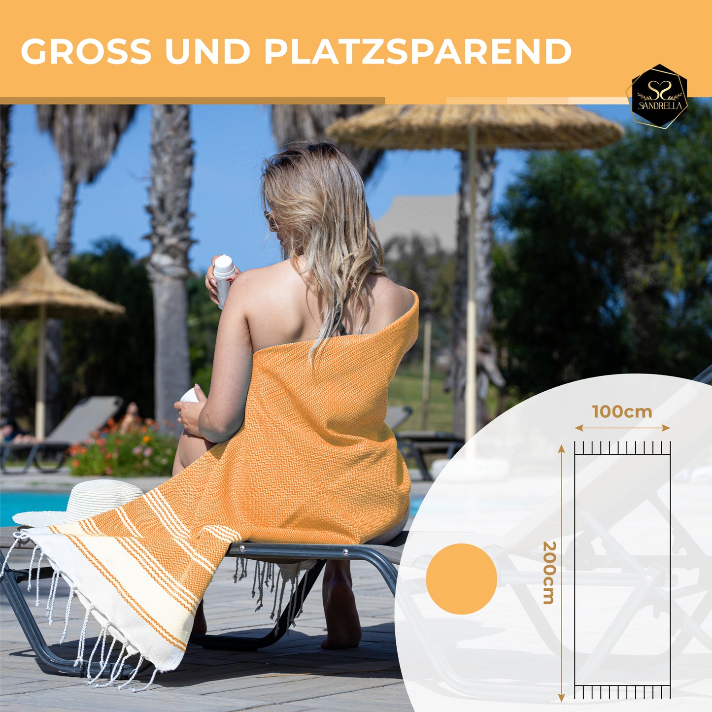 Edelstück Hamamtuch 100 x 200 cm | gelb