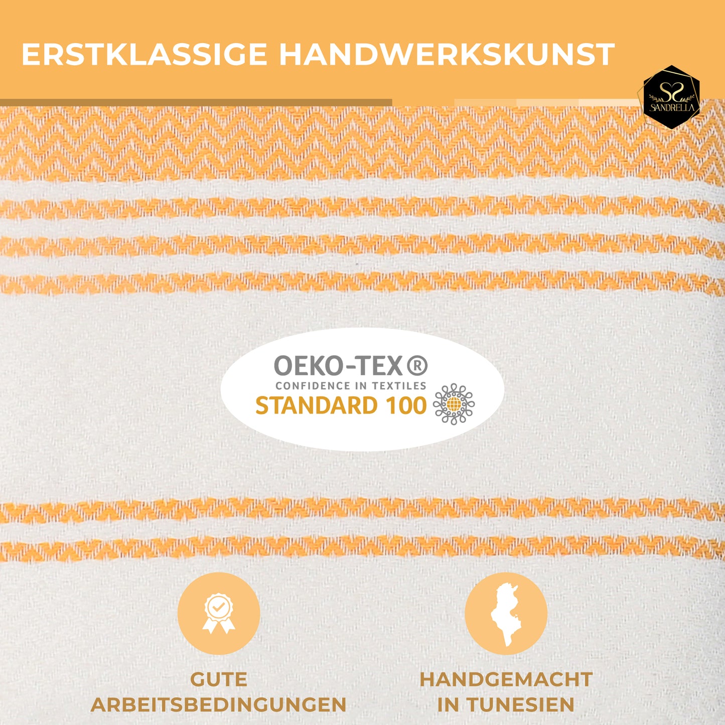 Edelstück Hamamtuch 100 x 200 cm | gelb