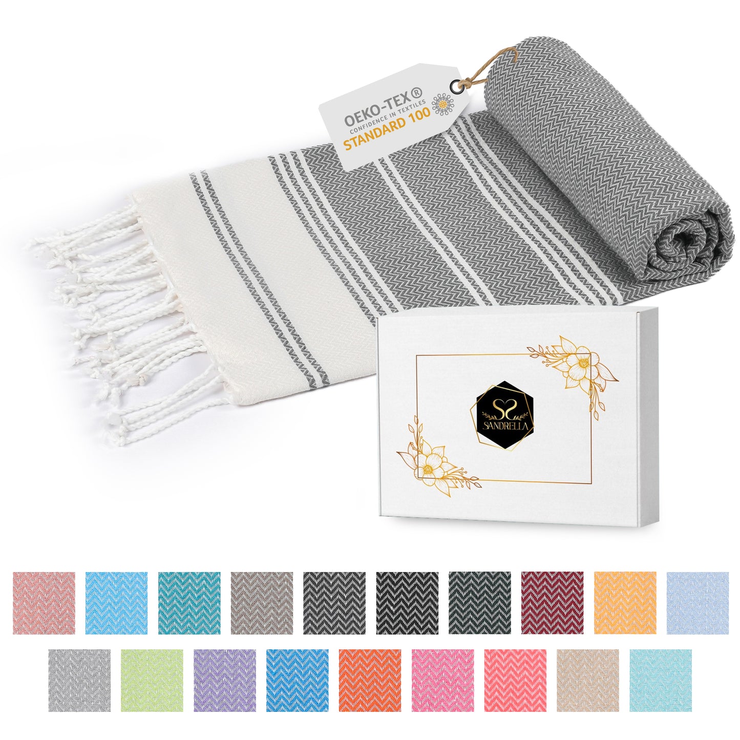 Edelstück Hamamtuch 100 x 200 cm | grau