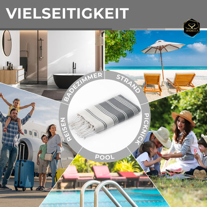 Edelstück Hamamtuch 100 x 200 cm | grau