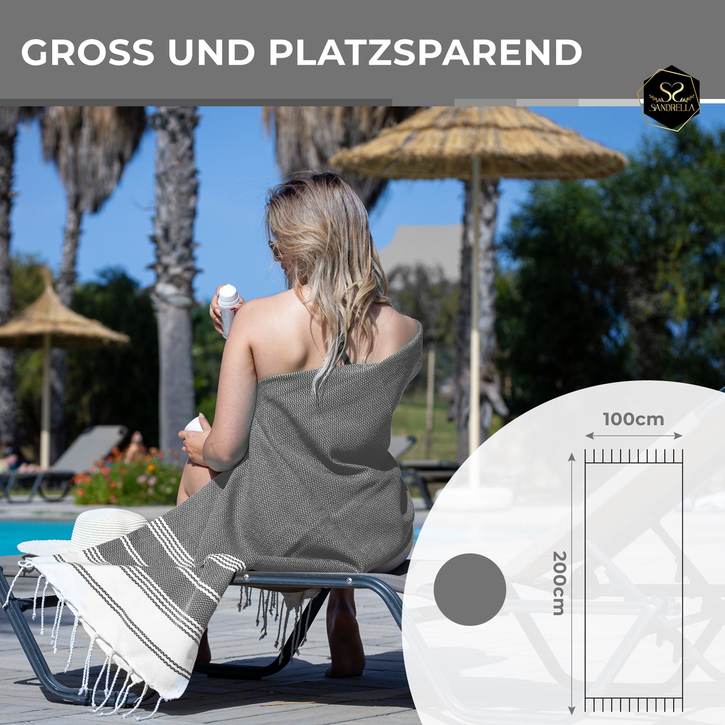 Edelstück Hamamtuch 100 x 200 cm | grau