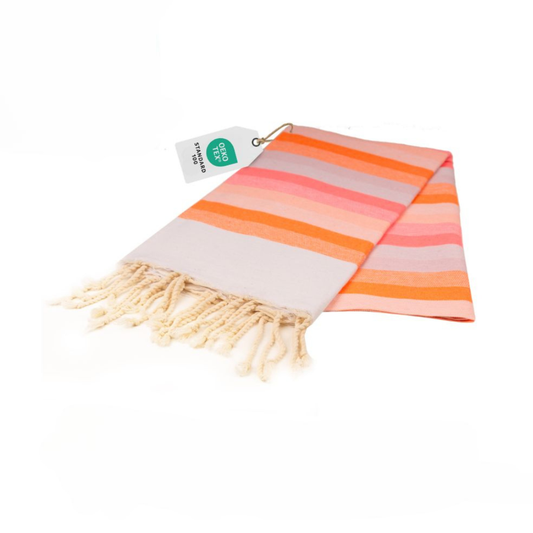 Farbenliebe Hamamtuch 90 x 170 cm I rosa & orange