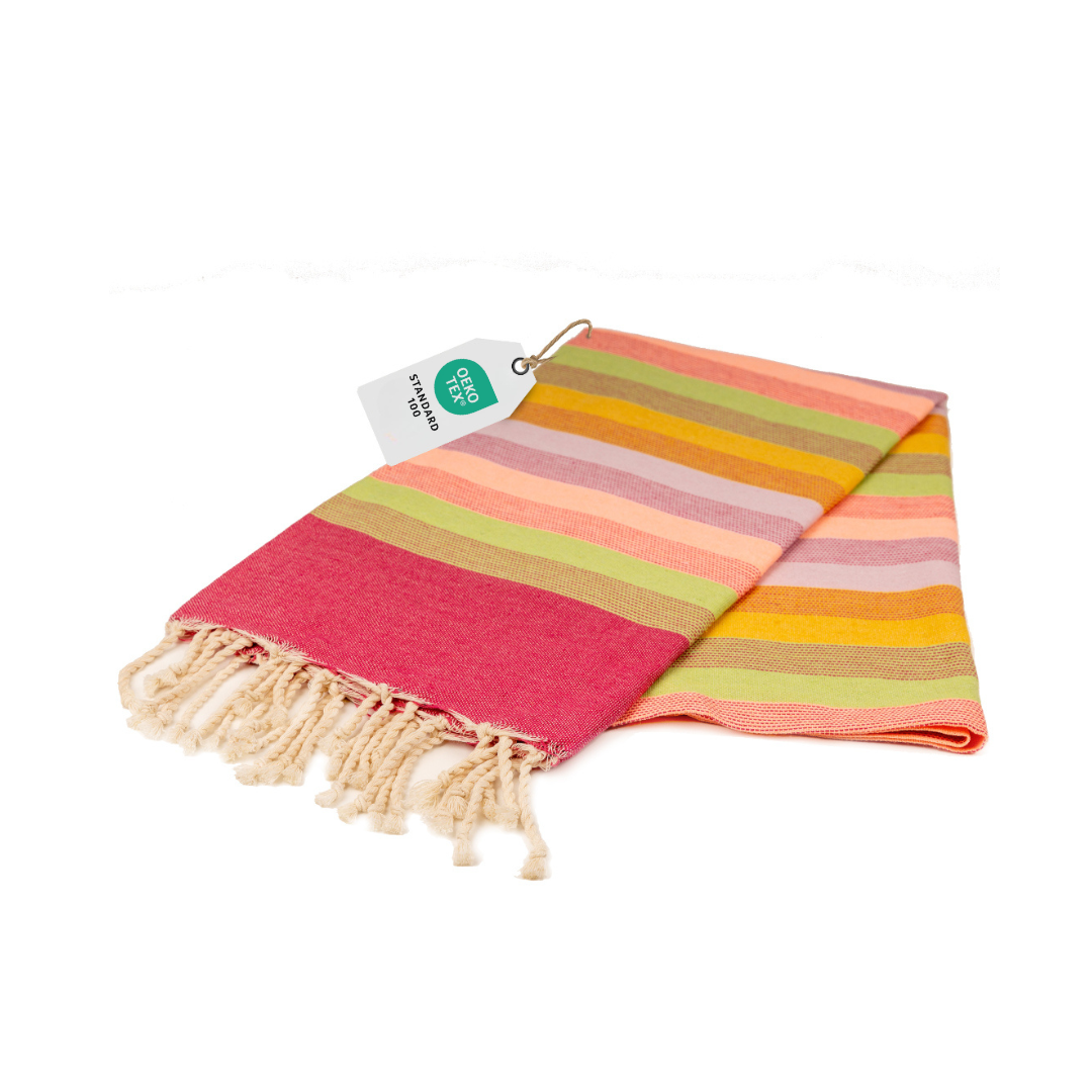 Farbenliebe Hamamtuch 90 x 170 cm I rot gestreift